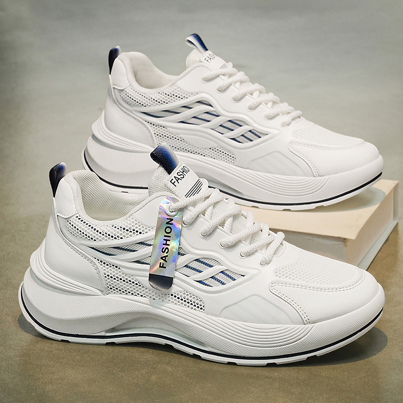 2026 Spring Trendy Brand Men's Shoes, Versatile Casual Ultra-Light Running Sneakers, Shock Absorbing Height Boost White Dad Shoes For Students