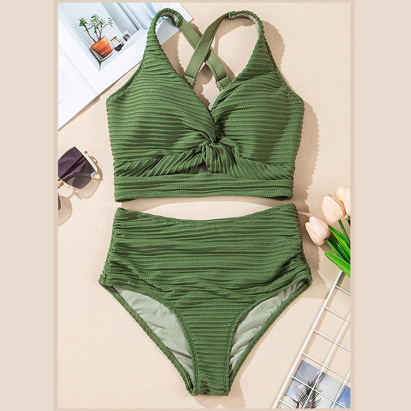 Swimsuit High Waisted Tummy Contouring Flattering Sexy Bikini