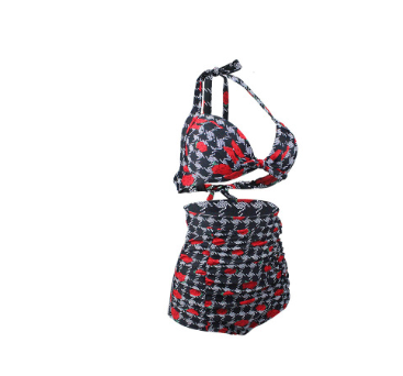 Rose Bikini Split High Waist Hot Spring Swimsuit